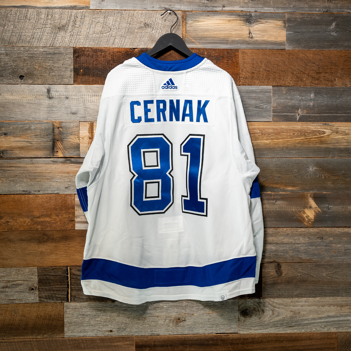 #81 CERNAK 2023-24 Game-Worn Lightning Away Jersey (Size 58) Set 3