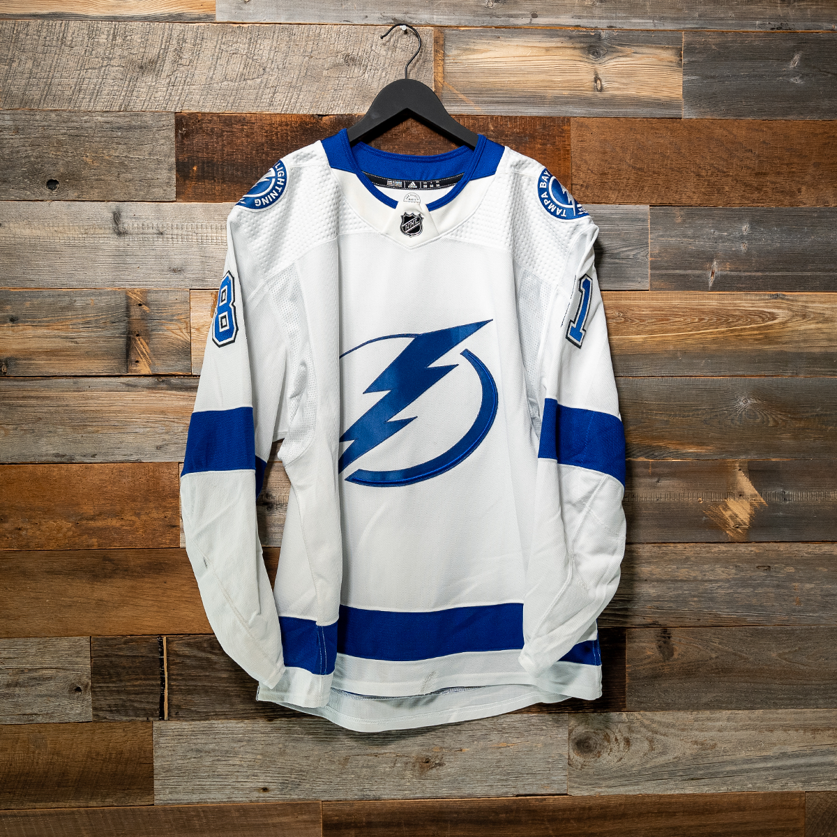 #81 CERNAK 2023-24 Game-Worn Lightning Away Jersey (Size 58) Set 3