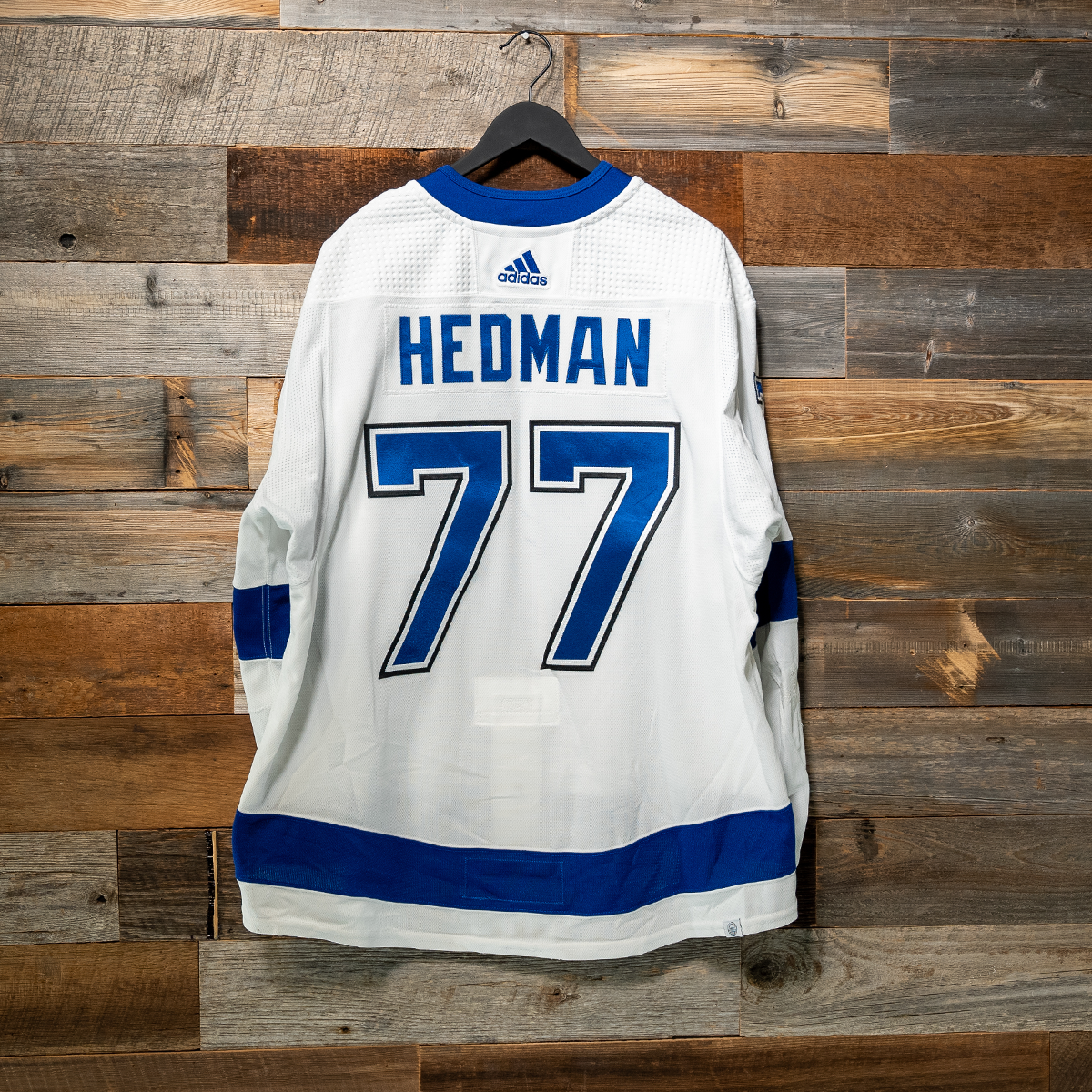 #77 HEDMAN (A) 2023-24 Game-Worn Lightning Away Jersey (Size 60) Set 3