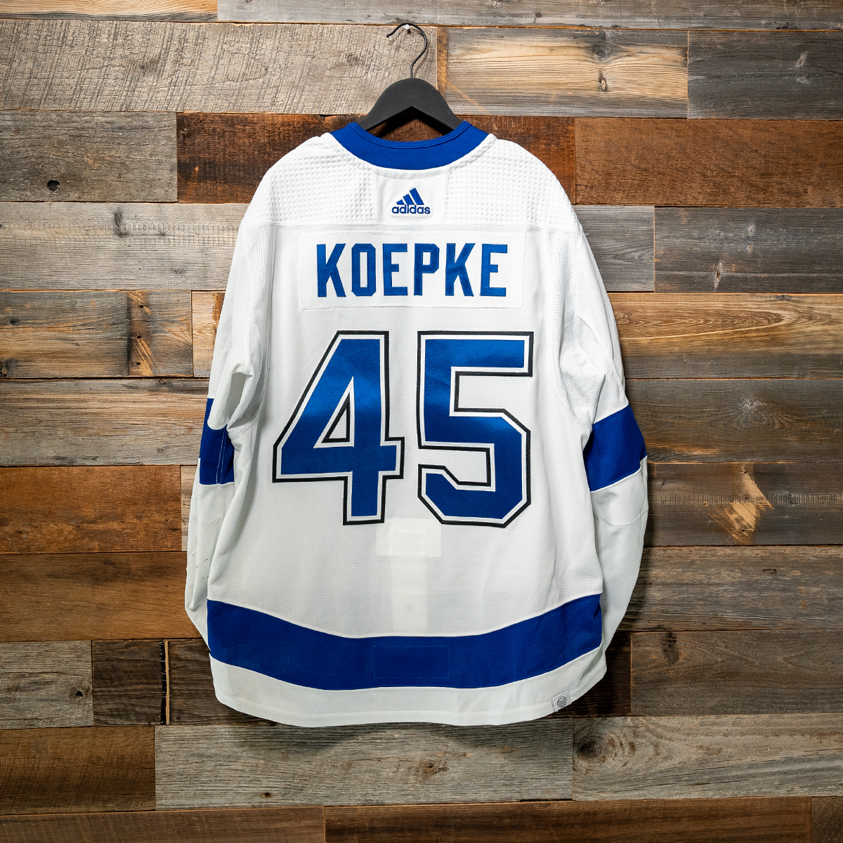 #45 KOEPKE 2023-24 Game-Worn Lightning Away Jersey (Size 56) Set 3