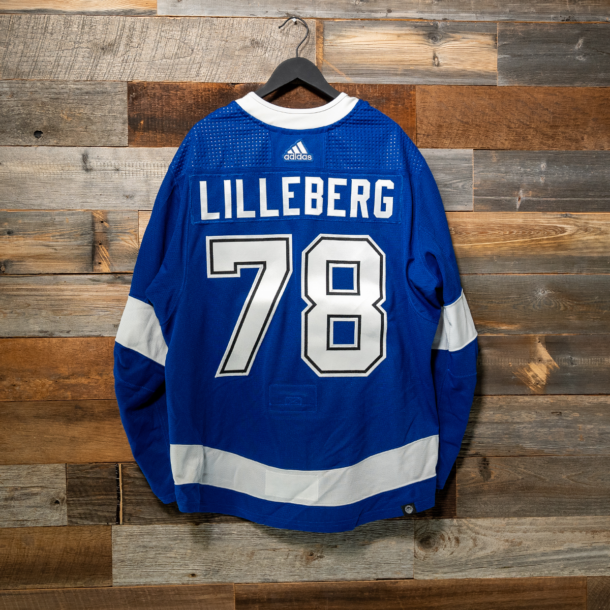 #78 LILLEBERG 2023-24 Game-Worn Lightning Home Jersey (Size 56) Set 3