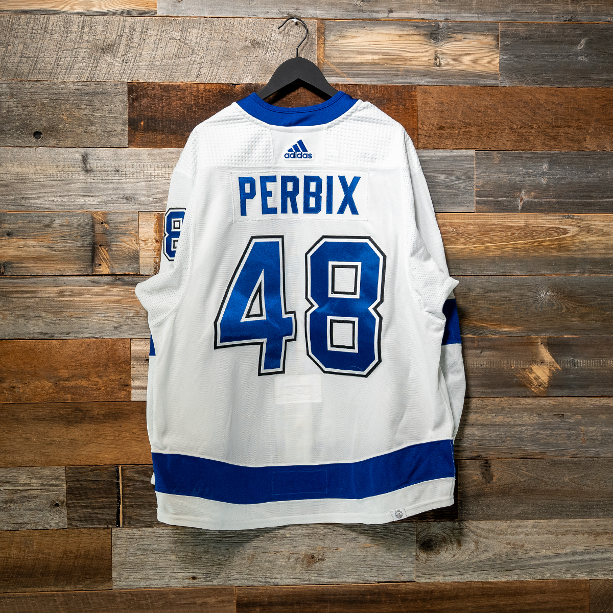 #48 PERBIX 2023-24 Game-Worn Lightning Away Jersey (Size 58) Set 3