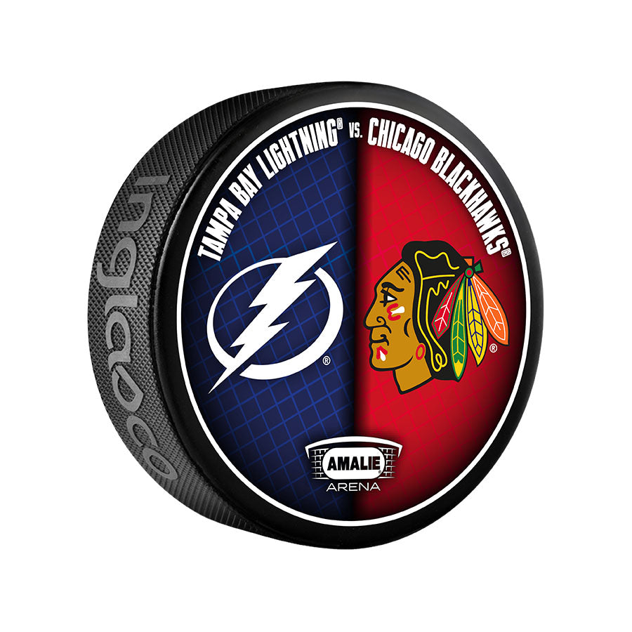 Tampa Bay Lightning 2024-25 Limited Edition Match-up Puck vs Chicago Blackhawks