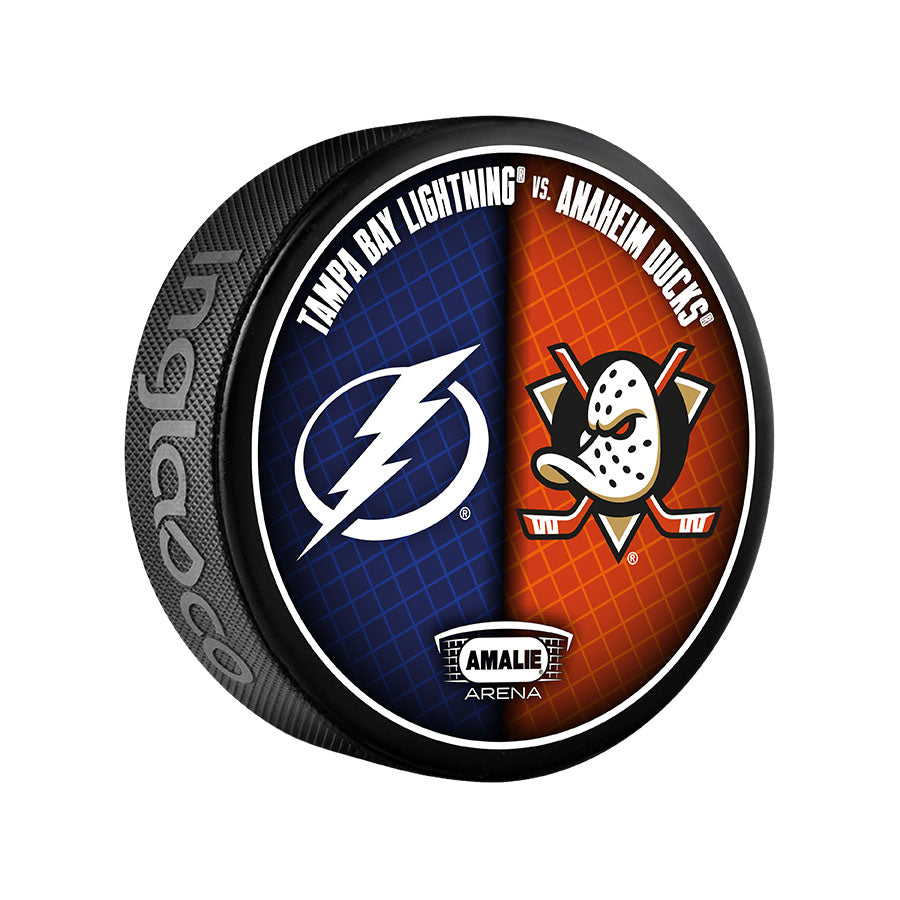 Tampa Bay Lightning 2024-25 Limited Edition Match-up Puck vs Anaheim Ducks