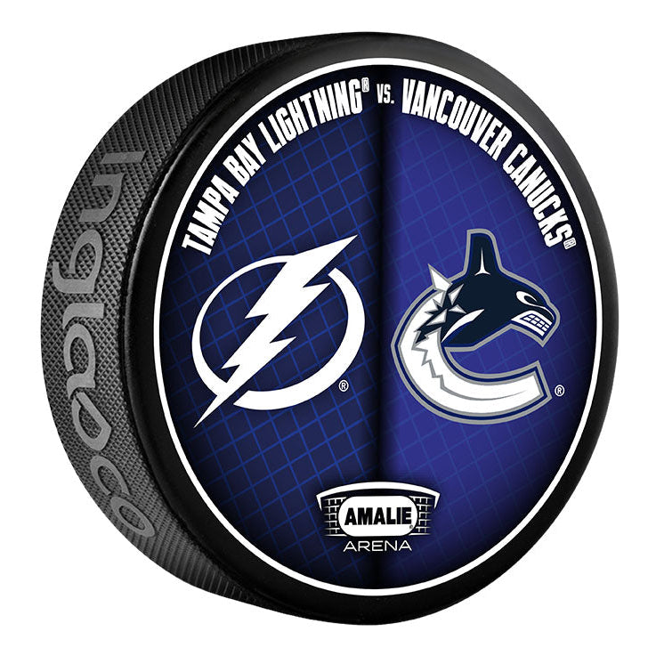 Tampa Bay Lightning 2024-25 Limited Edition Match Up Puck vs Vancouver