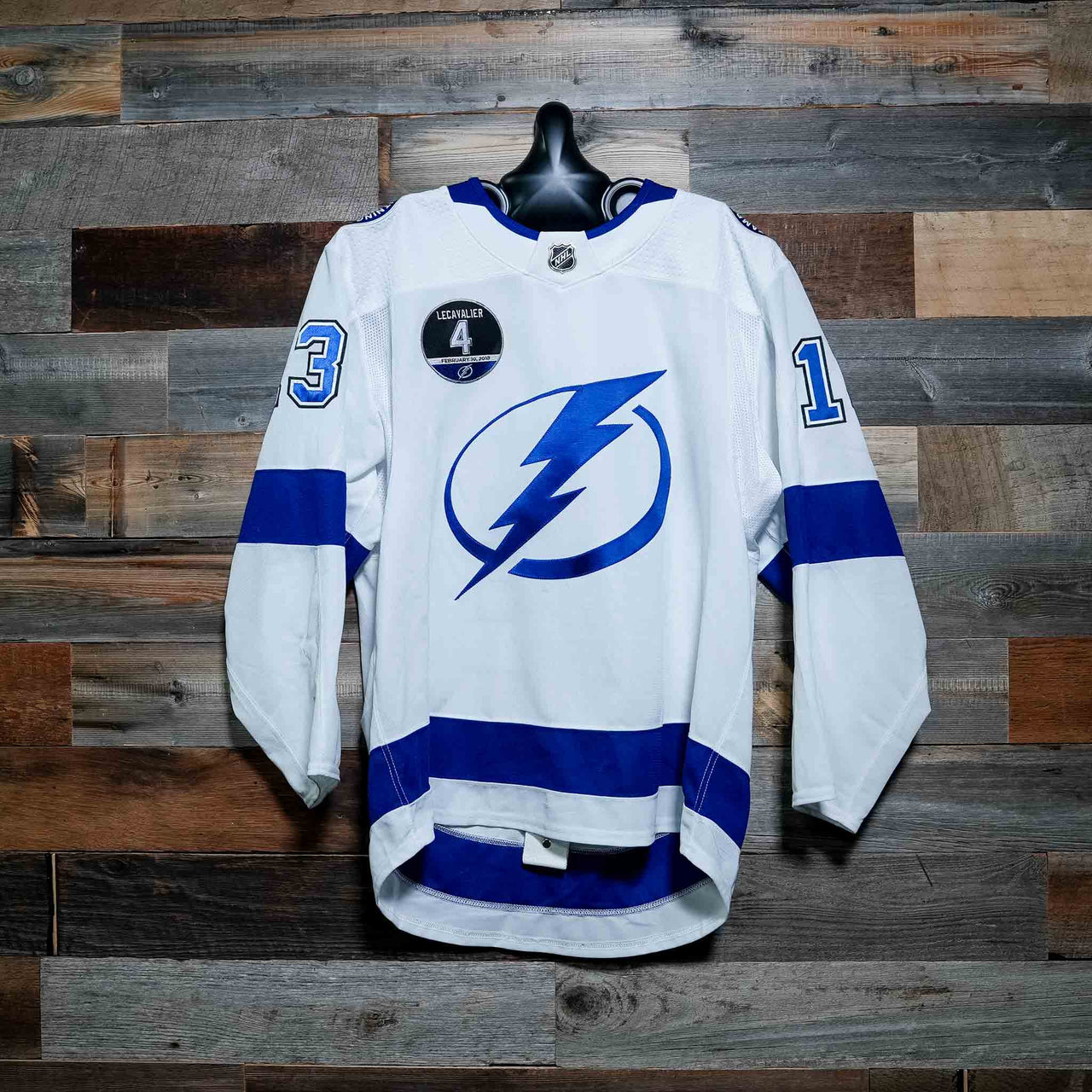 #13 PAQUETTE 2018 Lecavalier Patch Game-Worn Lightning Away Jersey (Size 56)