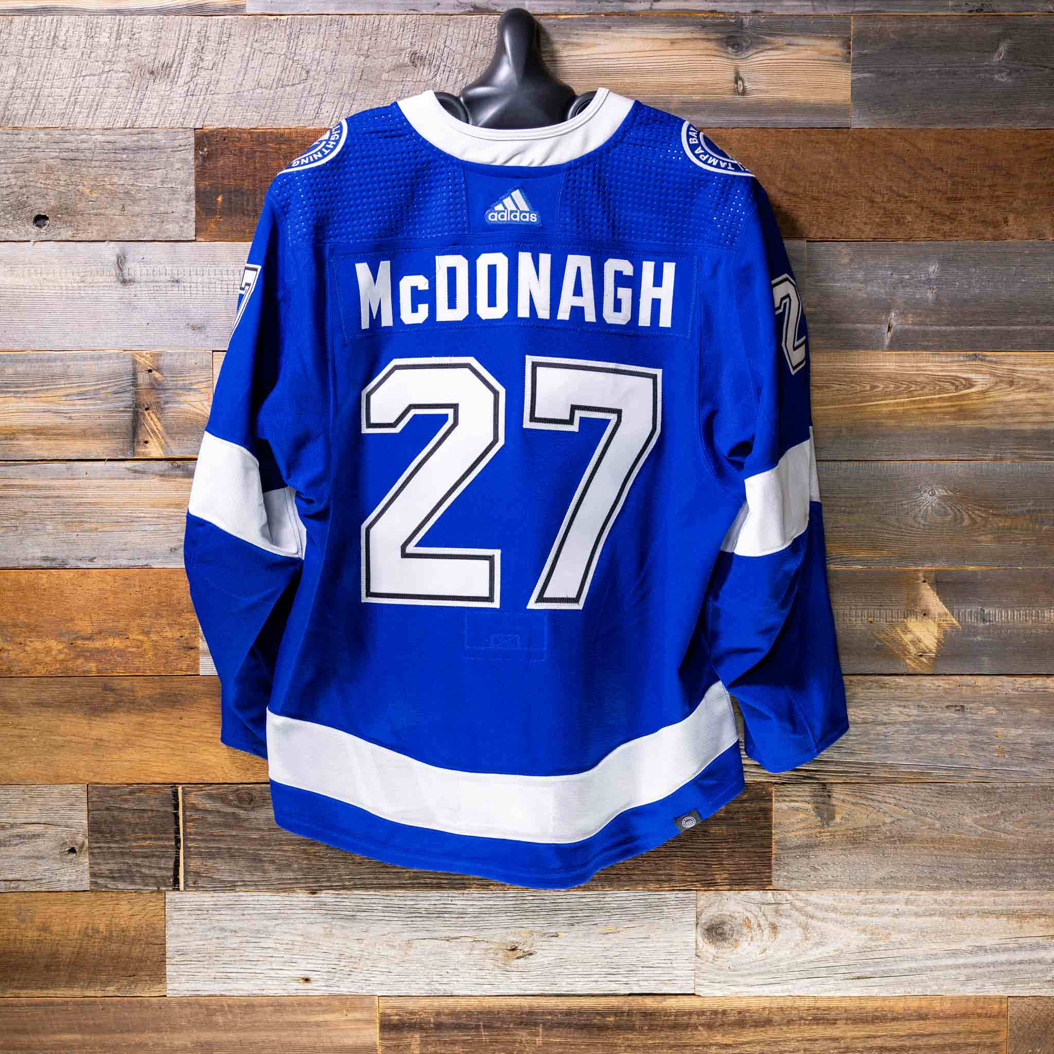 27 McDONAGH (A) 2021-22 Game-Worn Lightning Home Jersey (Size 58) Set
