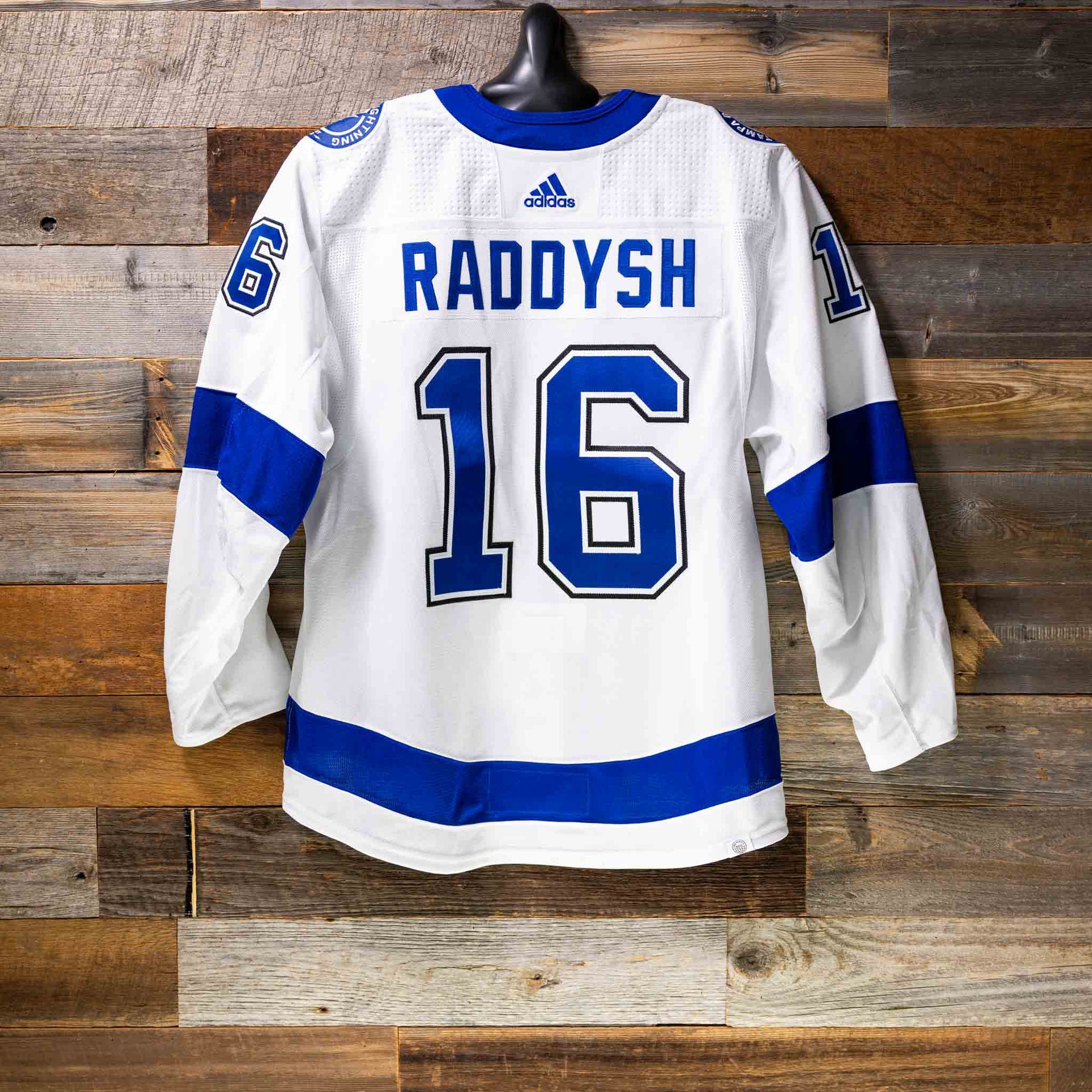 Adidas #16 Raddysh 2021-22 Game-Issued Lightning Away Jersey (Size 56) Set 3