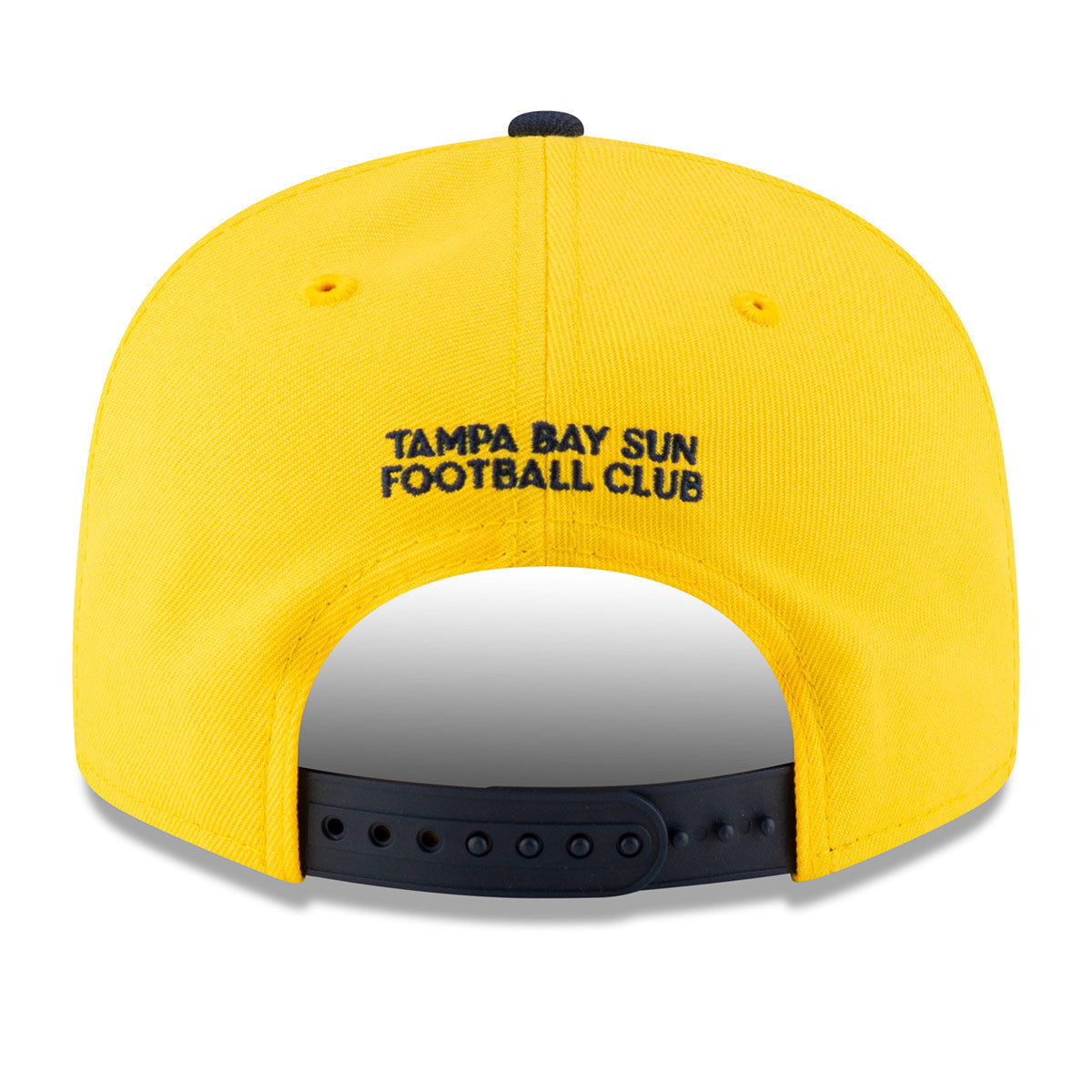 Tampa Bay Sun FC New Era 9Fifty Adjustable Yellow Snapback Hat with Navy Visor