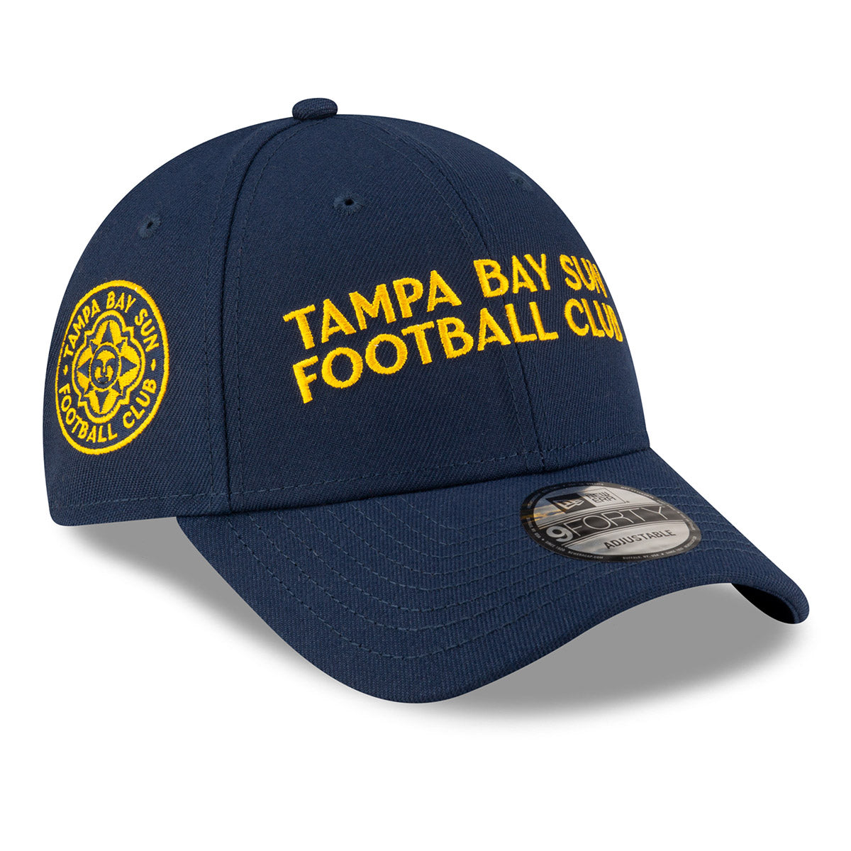 Tampa Bay Sun FC New Era 9Forty Adjustable Navy Wordmark Hat with Side Patch