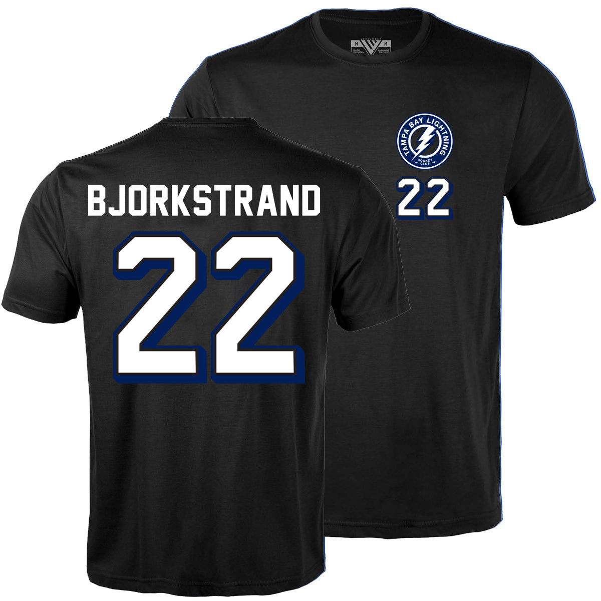 Tampa Bay Lightning Levelwear Oliver Bjorkstrand Name & Number Black Tee