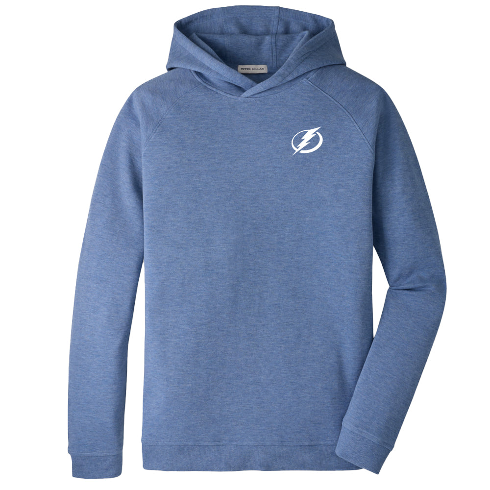 Men's Tampa Bay Lightning Peter Millar Long Sleeve Crown Comfort Light Blue Knit Hoodie