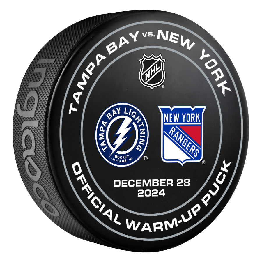 Tampa Bay Lightning 2024-25 Game-used Warm-Up Puck (12/28/2024)