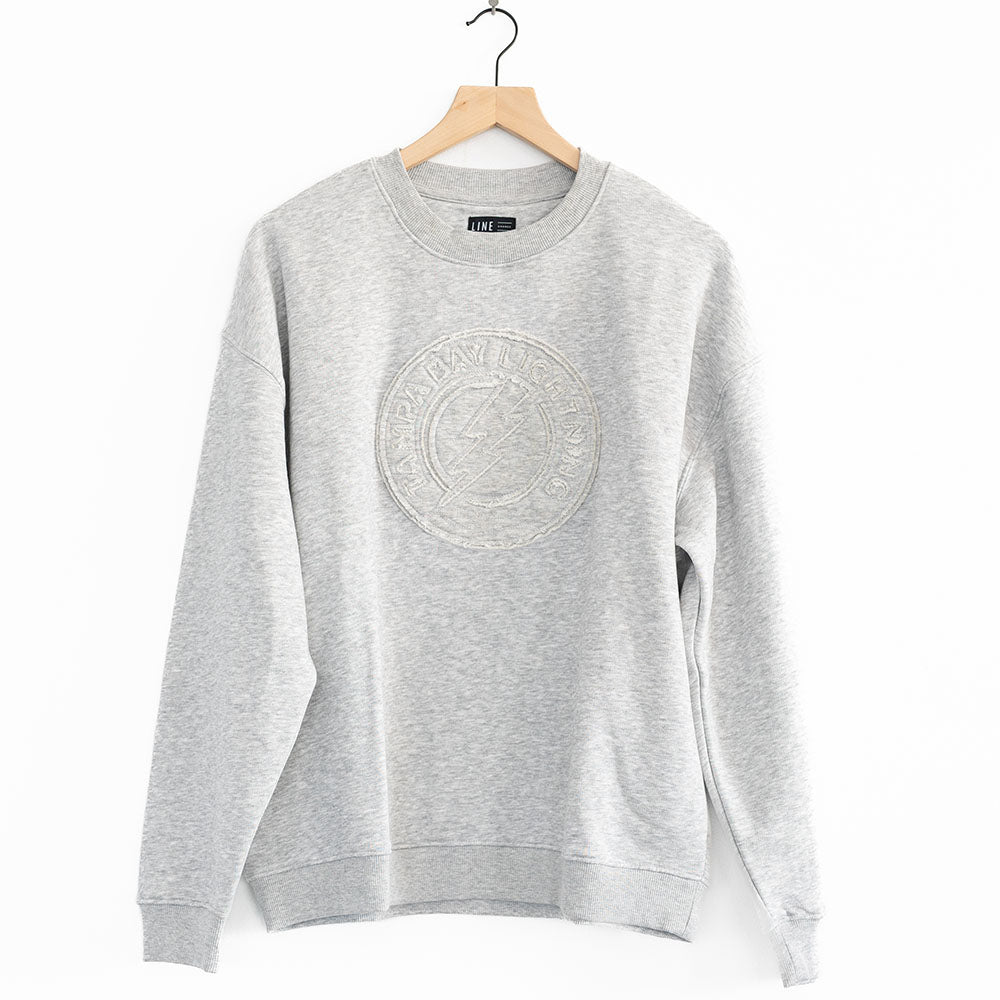 Women's Tampa Bay Lightning Line Change Grey Shadow Pullover Fleece Crew