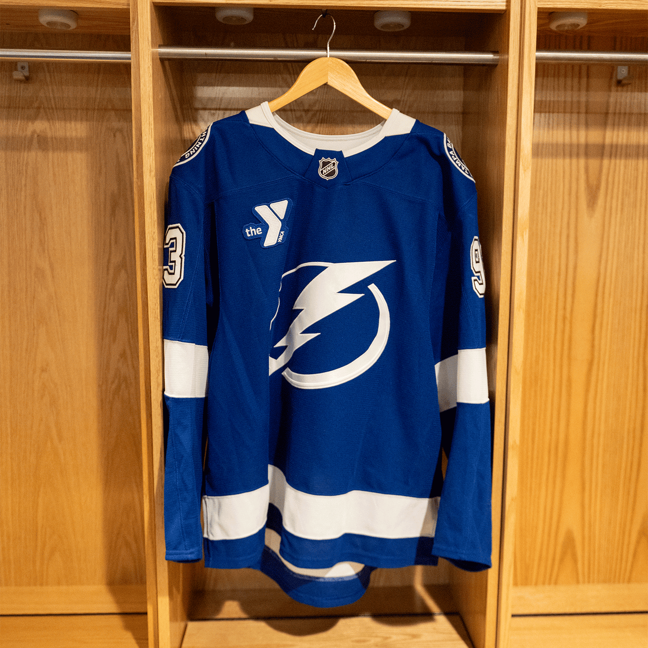 #93 Gage Goncalves Tampa Bay Lightning Game Worn Jersey 2024-2025 Blue Home Set 1 (Size 56)