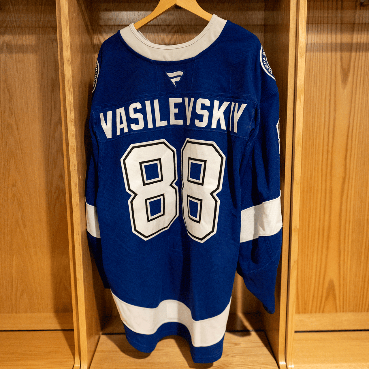 #88 Andrei Vasilevskiy Tampa Bay Lightning Game Worn Jersey 2024-2025 Blue Home Set 1 (Size 58G+)