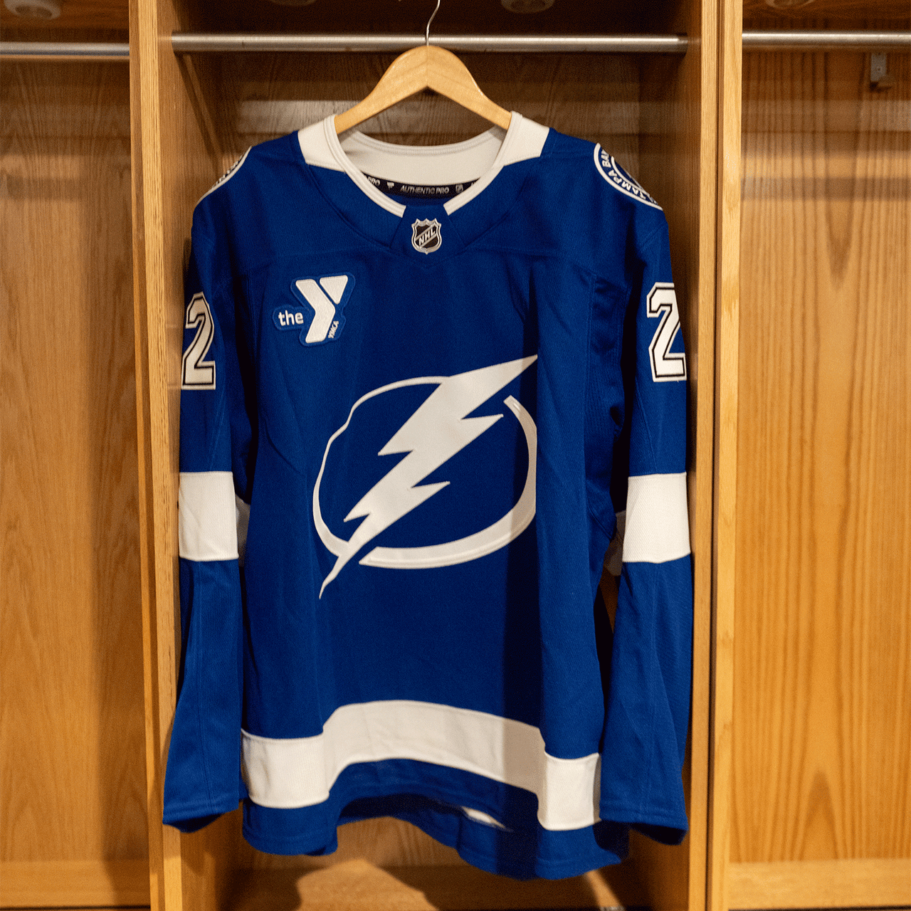 #22 Oliver Bjorkstrand Tampa Bay Lightning Game Issued Jersey 2024-2025 Blue Home Set 2 (Size 56)