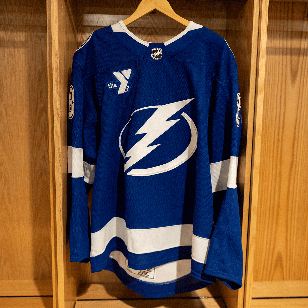 #28 Zemgus Girgensons Tampa Bay Lightning Game Worn Jersey 2024-2025 Blue Home Set 2 (Size 56)