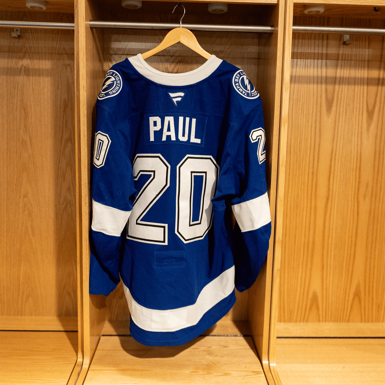 #20 Nicholas Paul Tampa Bay Lightning Game Worn Jersey 2024-2025 Blue Home Set 2 (Size 58)