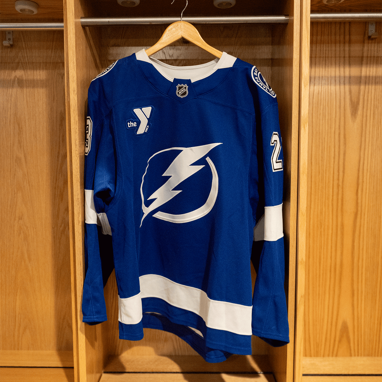 #23 Michael Eyssimont Tampa Bay Lightning Game Worn Jersey 2024-2025 Blue Home Set 2 (Size 56)