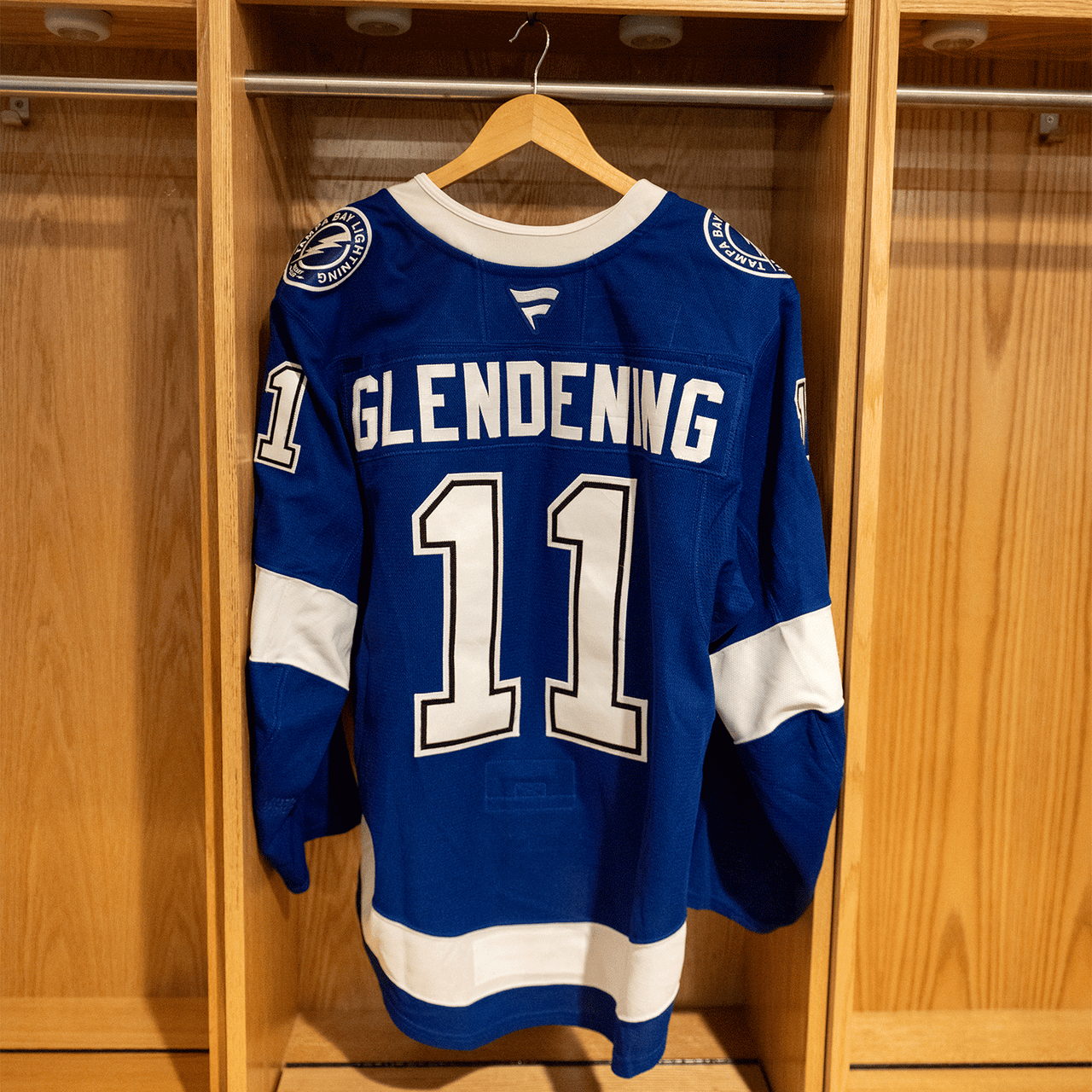 #11 Luke Glendening Tampa Bay Lightning Game Worn Jersey 2024-2025 Blue Home Set 2 (Size 54)