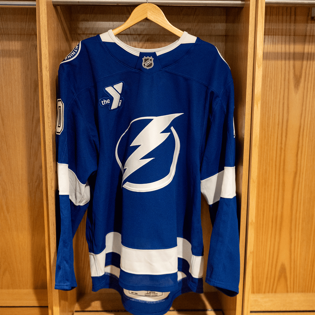 #90 JJ Moser Tampa Bay Lightning Game Worn Jersey 2024-2025 Blue Home Set 2 (Size 56)