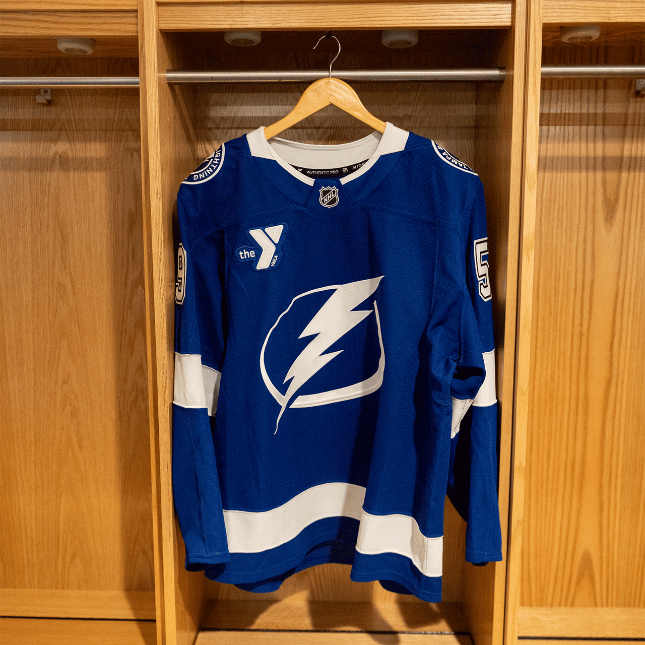 #59 Jake Guentzel Tampa Bay Lightning Game Worn Jersey 2024-2025 Blue Home Set 2 (Size 54)