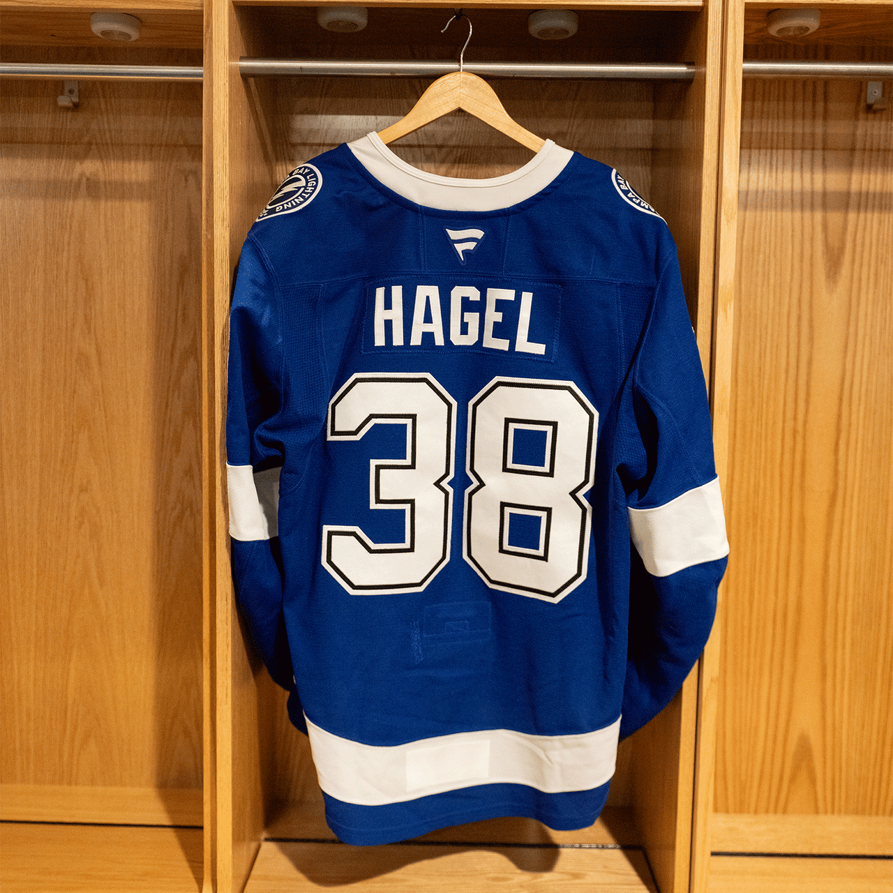 #38 Brandon Hagel Tampa Bay Lightning Game Worn Jersey 2024-2025 Blue Home Set2 (Size 56)