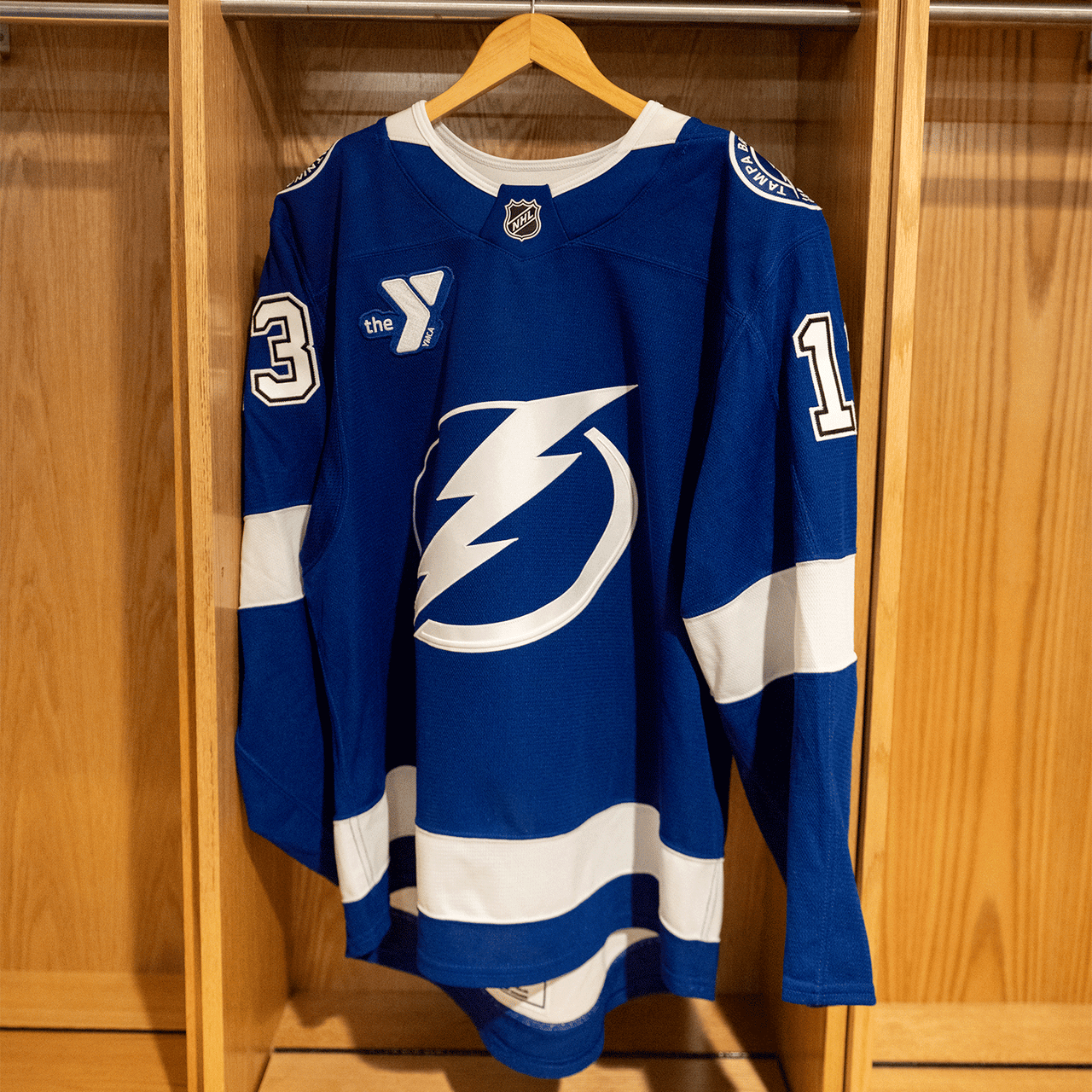 #13 Cam Atkinson Tampa Bay Lightning Game Worn Jersey 2024-2025 Blue Home Set 2 (Size 54)