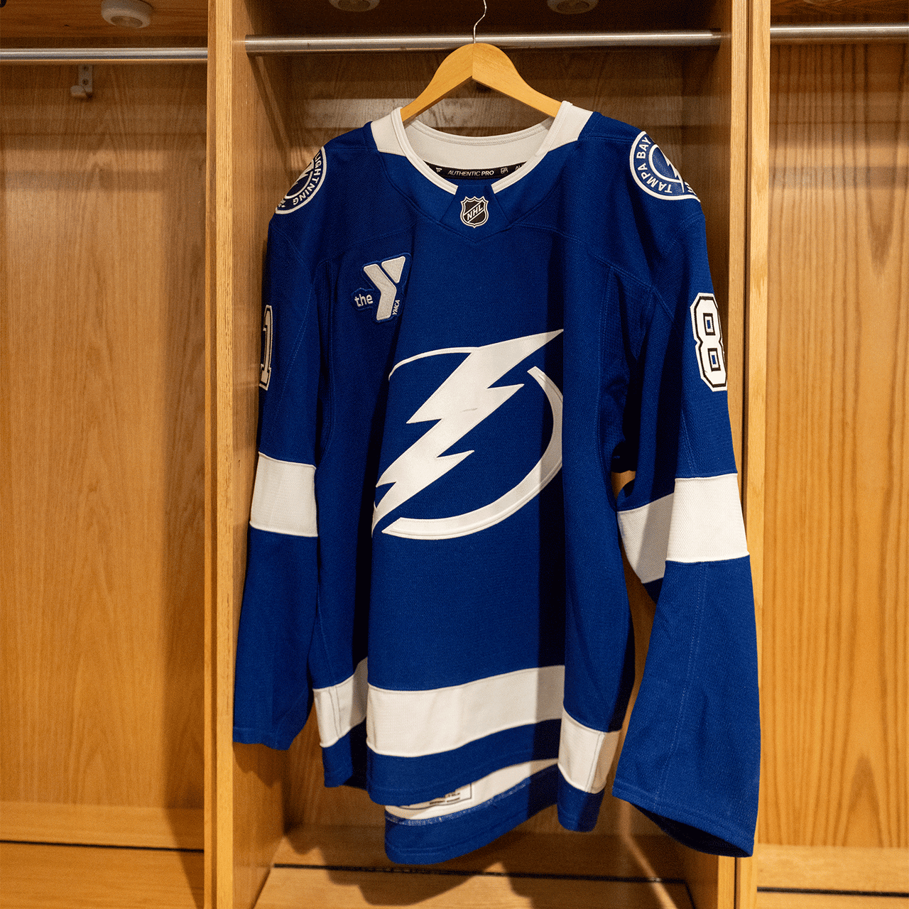 #81 Erik Cernak Tampa Bay Lightning Game Worn Jersey 2024-2025 Blue Home Set 2 (Size 58)