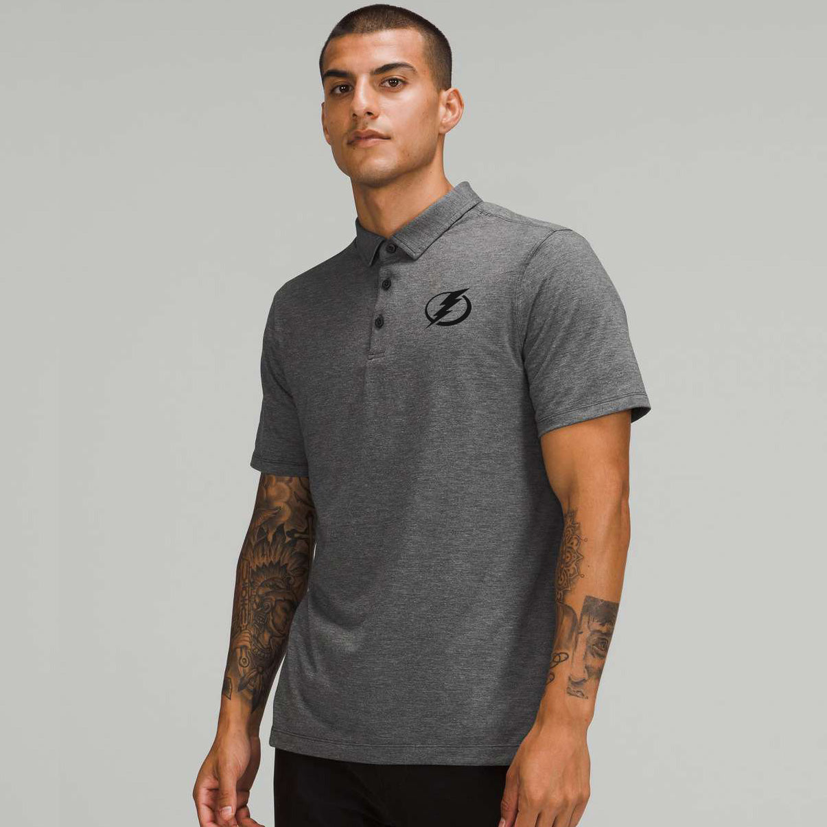 Men's Tampa Bay Lightning lululemon Heather Black Evolution Polo