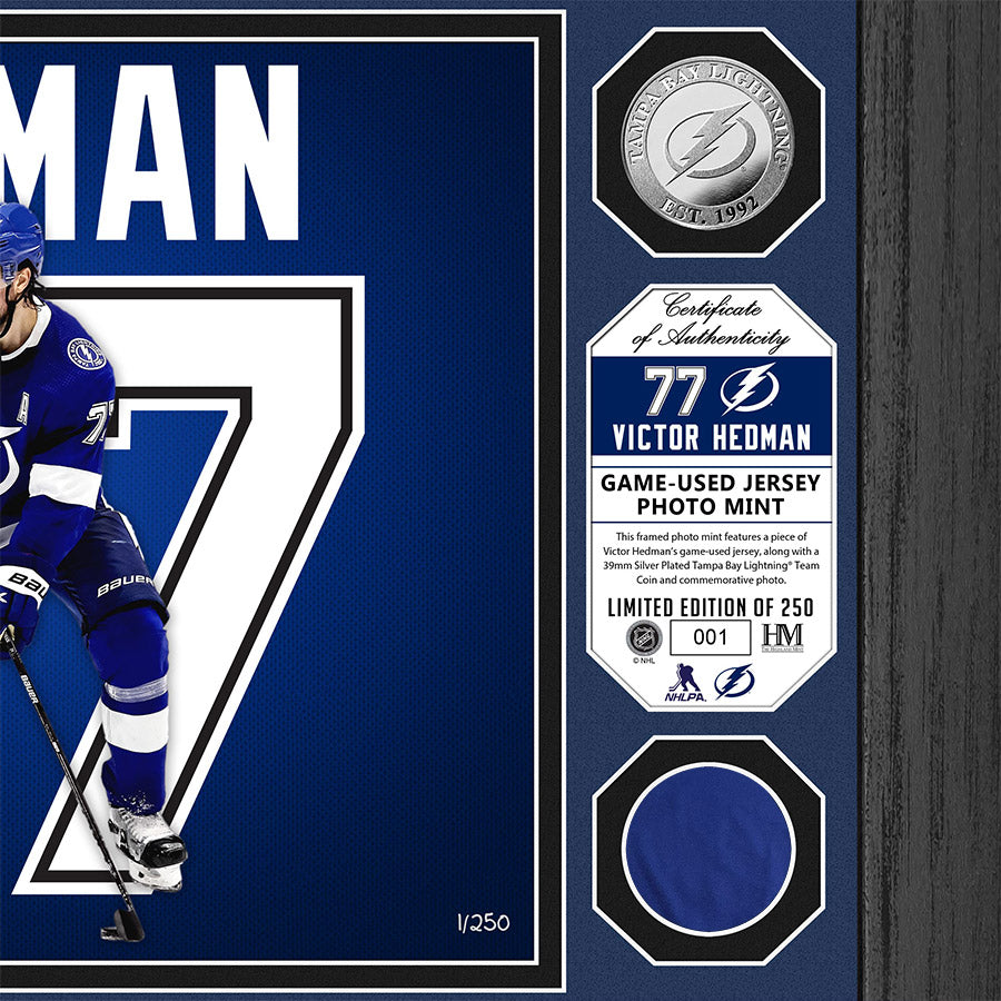 Tampa Bay Lightning Highland Mint Victor Hedman Game-worn Jersey Photo Mint