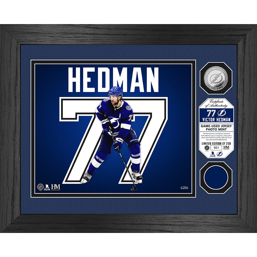 Tampa Bay Lightning Highland Mint Victor Hedman Game-worn Jersey Photo Mint