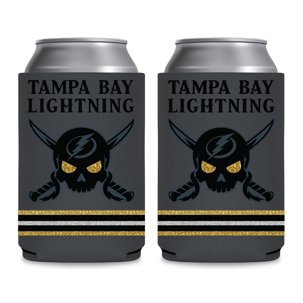 Tampa Bay Lightning Gasparilla 12oz Grey Can Cooler