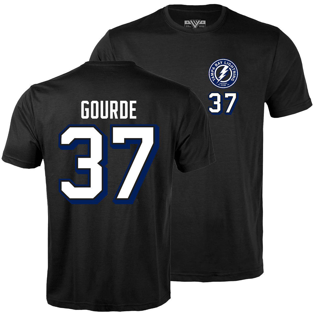 Tampa Bay Lightning Levelwear Yanni Gourde Name & Number Black Tee