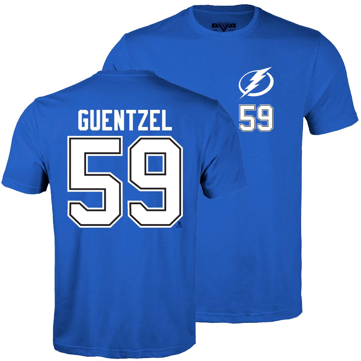 Tampa Bay Lightning Levelwear Jake Guentzel Blue Name & Number Tee