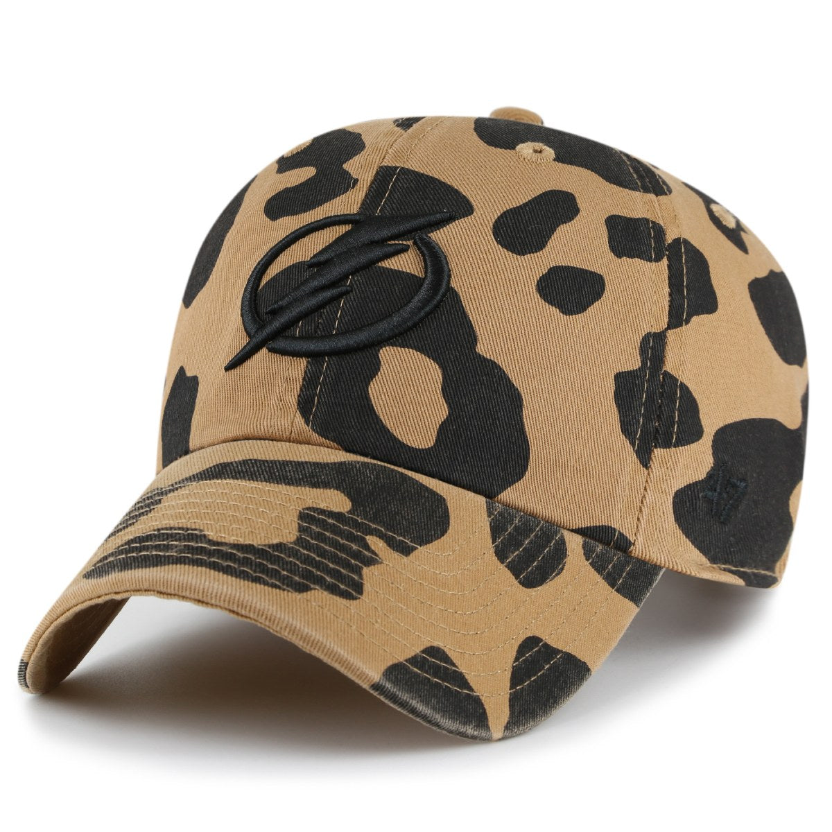 Tampa Bay Lightning '47 Rosette Camel Cheetah Clean Up Adjustable Hat