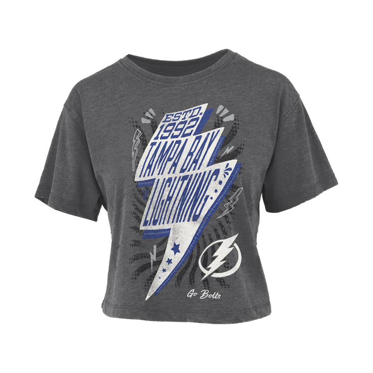 Women's Tampa Bay Lightning Pressbox Vintage Bolt Lover Crop Tee