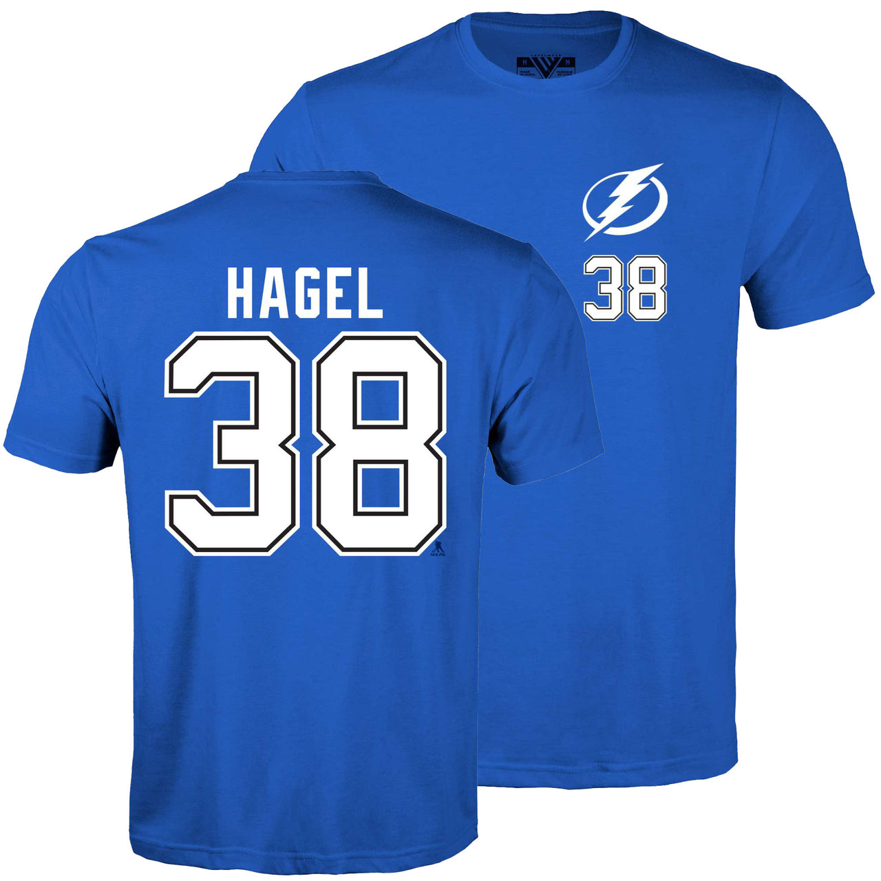 Tampa Bay Lightning Levelwear Brandon Hagel Blue Name & Number Tee