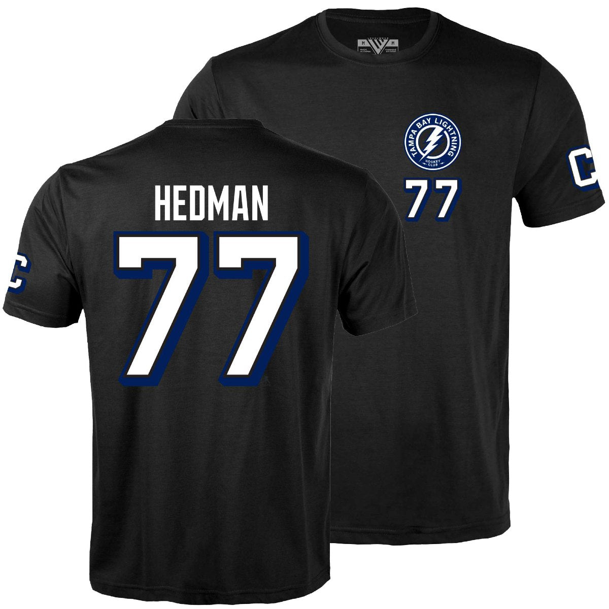 Tampa Bay Lightning Levelwear Victor Hedman Name & Number Black Tee