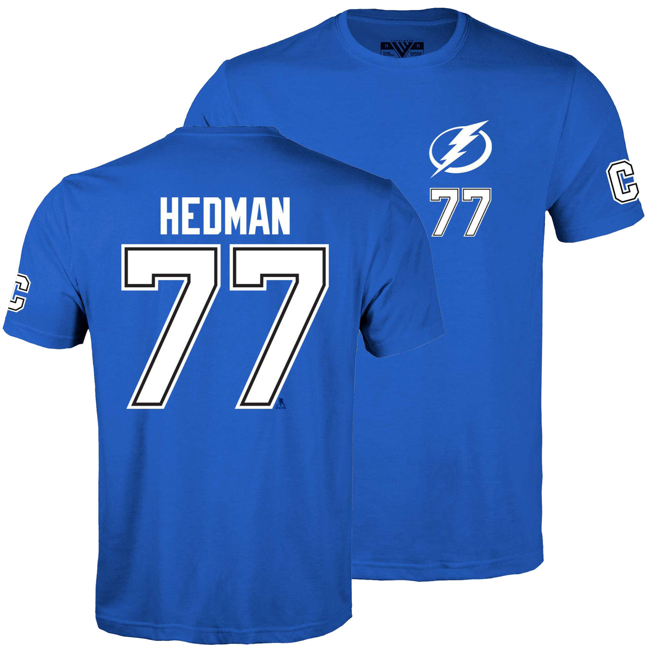 Tampa Bay Lightning Levelwear Victor Hedman Blue Name & Number Tee