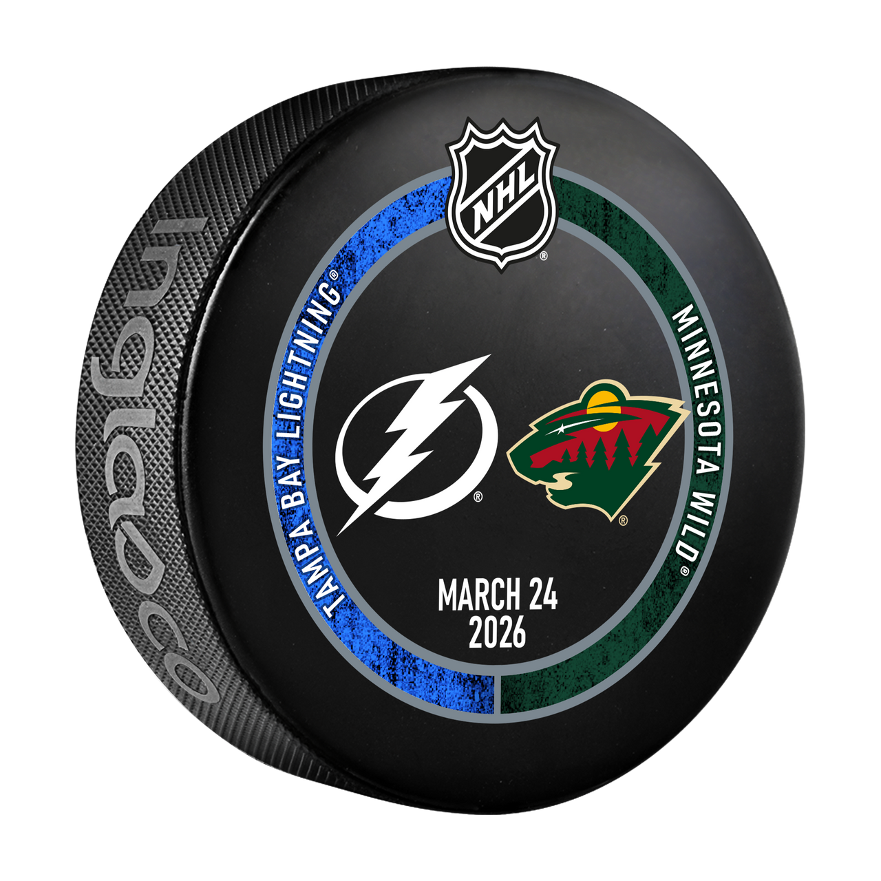 Tampa Bay Lightning 2025-26 Game-used Warm-up Puck vs Minnesota (3/24/26)