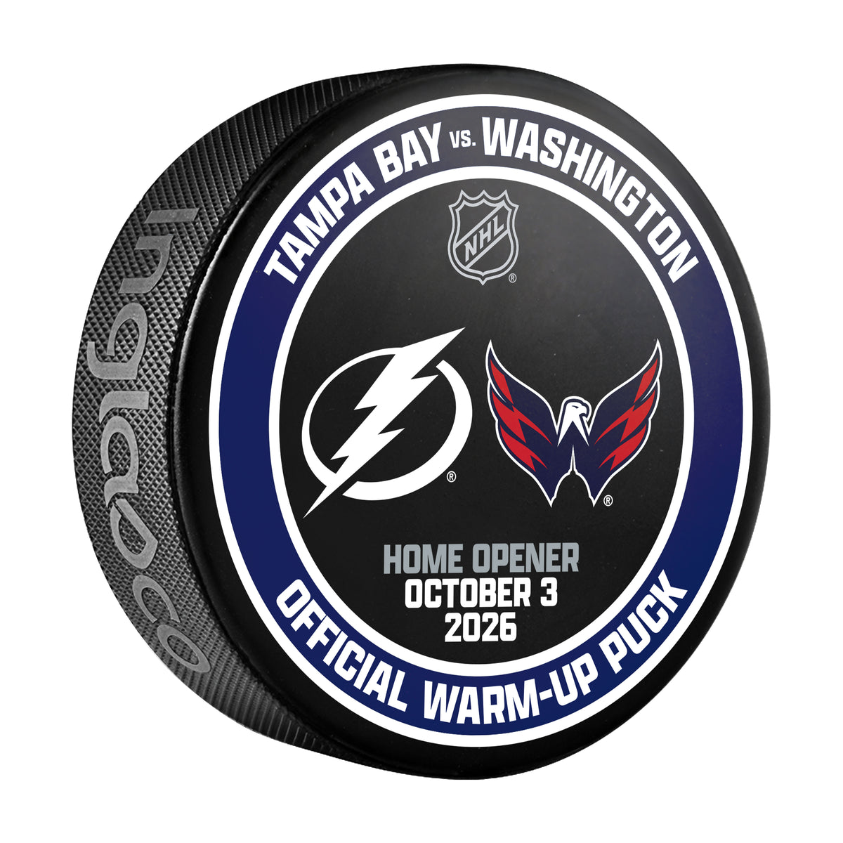 Tampa Bay Lightning 2026-27 Game-used Warm-up Puck vs Washington Home Opener (10/3/26)