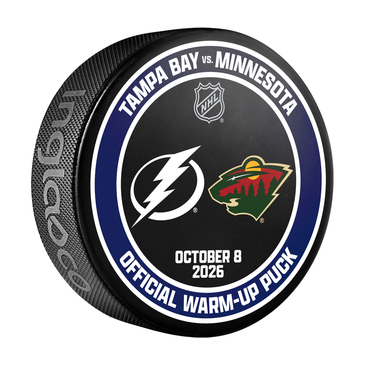 Tampa Bay Lightning 2026-27 Game-used Warm-up Puck vs Minnesota (10/8/26)