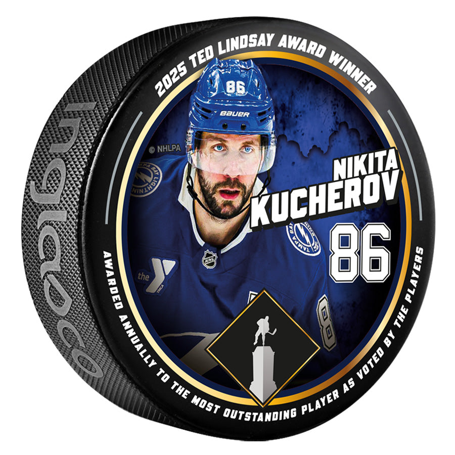 Tampa Bay Lightning Limited Edition Nikita Kucherov 2025 Ted Lindsey Award Winner Collector's Puck