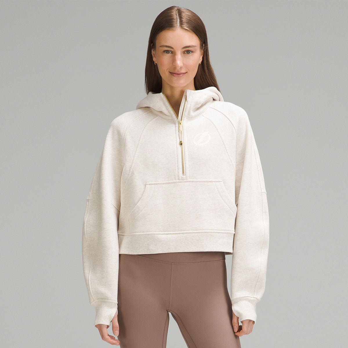 Women's Tampa Bay Lightning lululemon Bone Half Zip Funnel Neck Scuba Hood