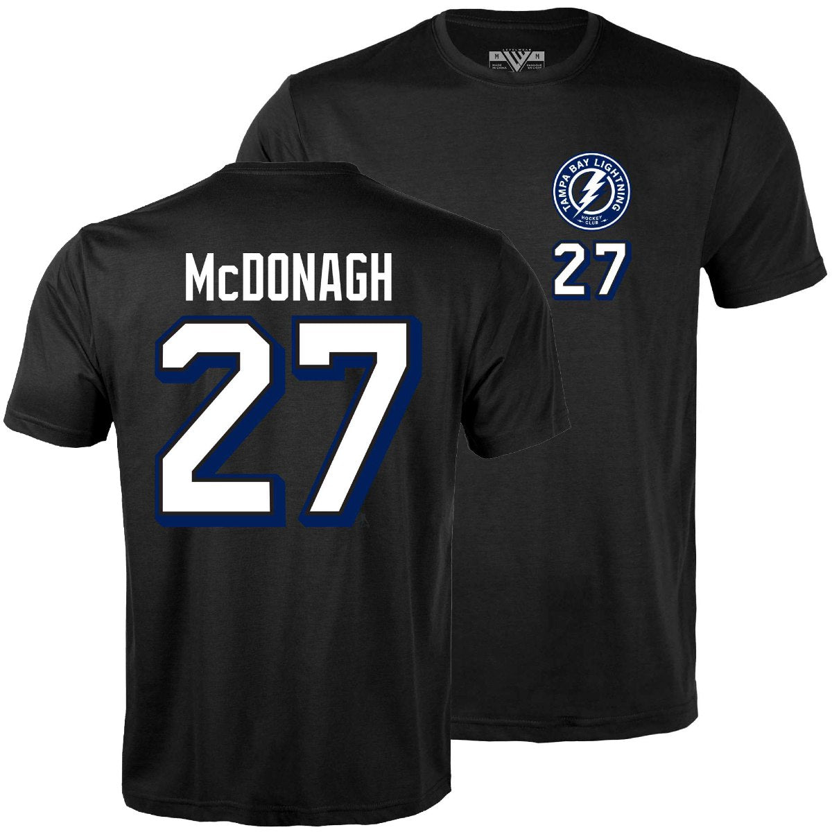 Tampa Bay Lightning Levelwear Ryan McDonagh Name & Number Black Tee