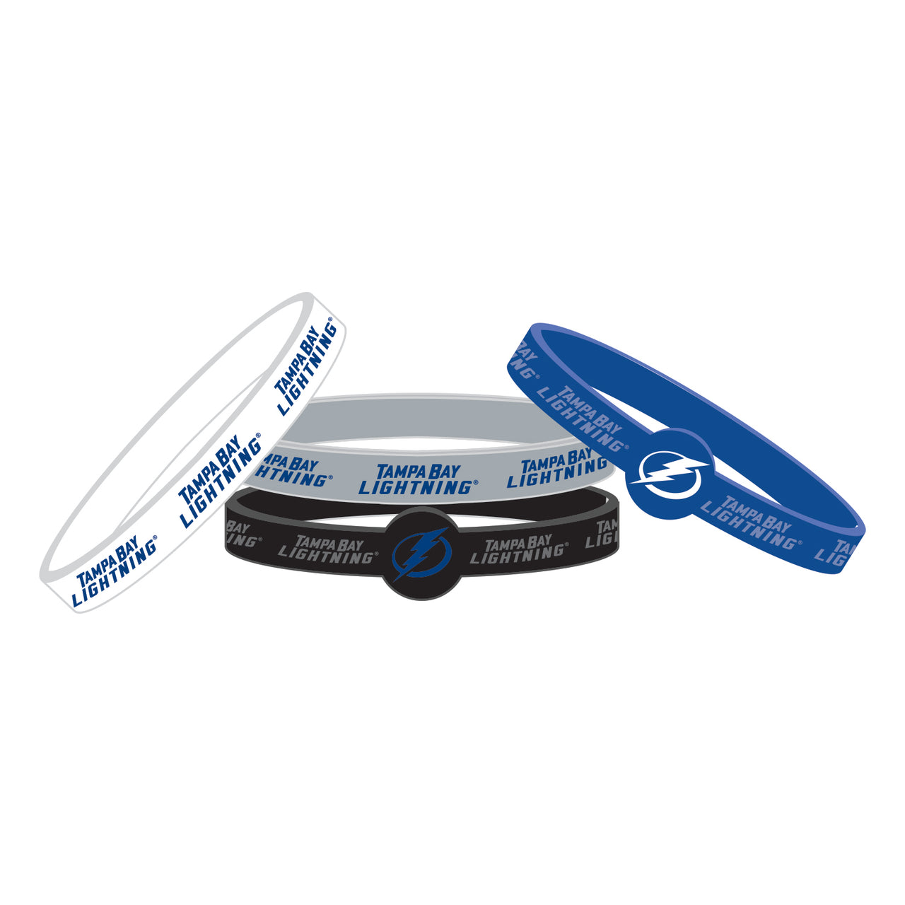 Tampa Bay Lightning 4-Pack Silicone Bracelet Set