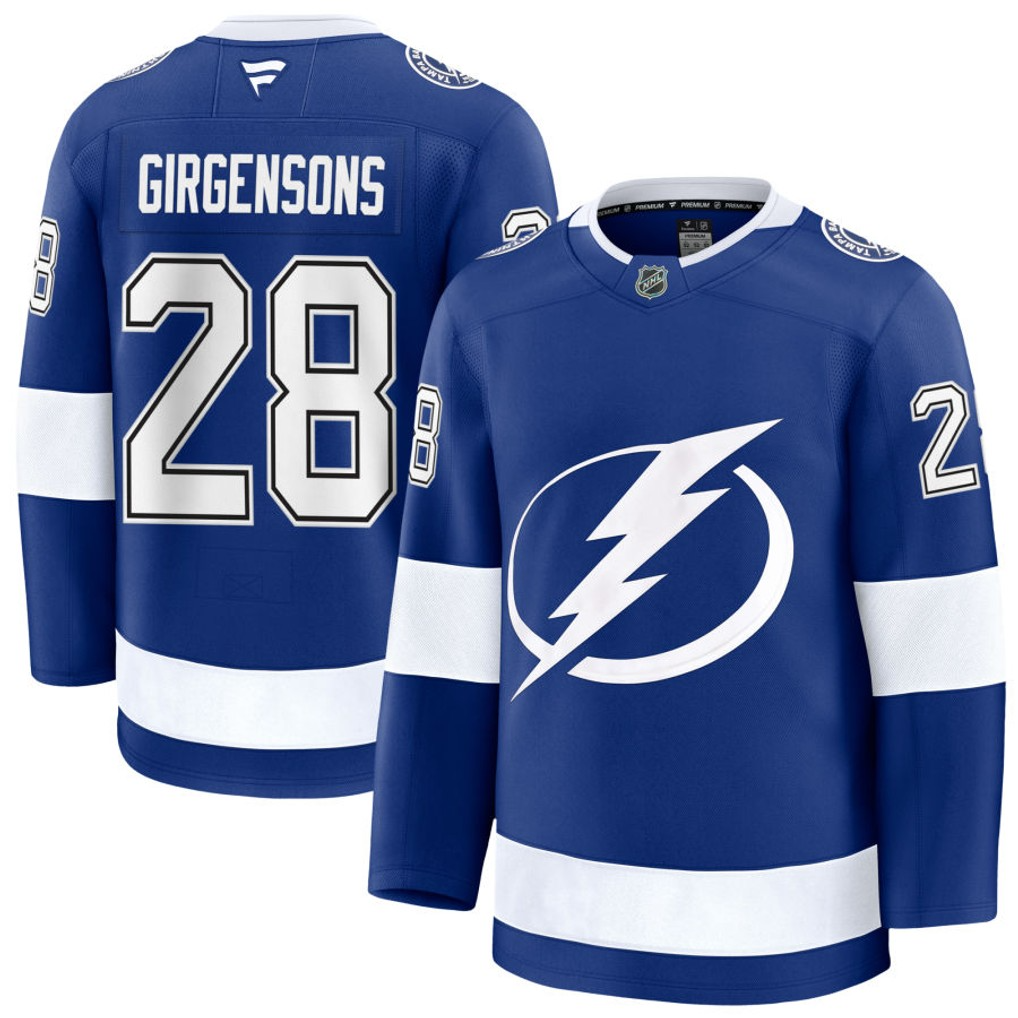 28 Zemgus Girgensons Tampa Bay Lightning Fanatics Premium Home Blue Jersey