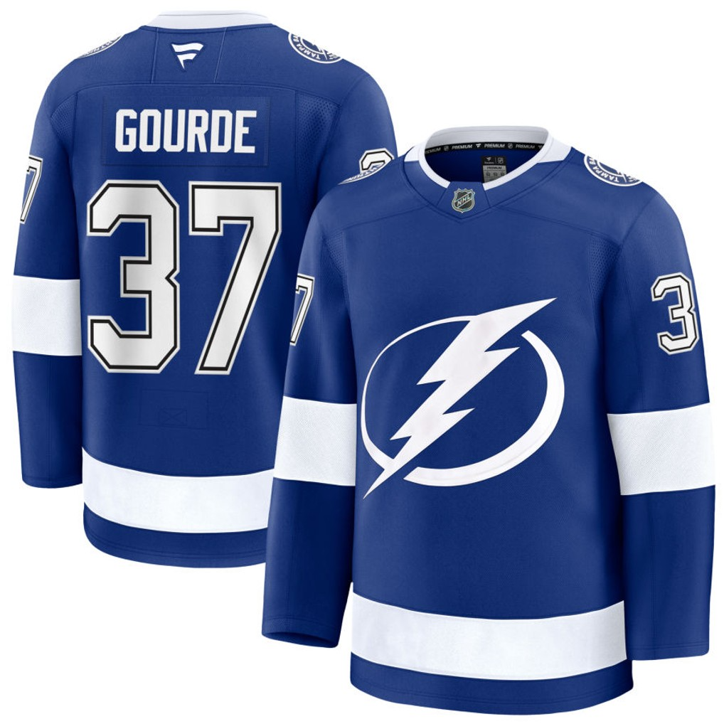 37 Yanni Gourde Tampa Bay Lightning Fanatics Premium Home Blue Jersey